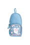 Indigo Pen Holder with Rabbit Figure, Transparent Pockets and 2 Compartments
