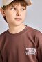 Okul 100% Cotton Oversize Drop Shoulder Crew Neck Printed Long Sleeve T-Shirt Boy I6417A826Au - 4