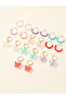 Set Of 10 - Beaded and Butterfly Hoop Earrings