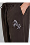 Brown Embroidered Pocket Details Full Length Joggers - 4