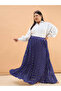 Plus Size Purple Polka Dot Accordion Pleated Maxi Skirt - 6
