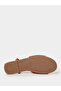 Brown Bow Details Satin Flat Sandals - 6