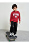 Boys Red Graphic Print Oversized Sweatshirt - 2