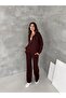 Women's Modal Fabric Drawstring Waist Zippered Tracksuit Set - 6