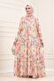 Esin Half Button Robe Dress-Pink