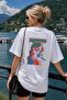 Women's Oversize T-Shirt Aquarius Printed White – Crew Neck, Comfortable Fit, 100% Cotton