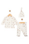 Unisex Newborn Baby Cute Cow and Milk Themed Printed 3-Piece Set - 2