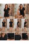 Women's Short Sleeve V-Neck Blouse and Short Two-Piece Set - 8