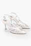 Women's Aliva White Satin Heeled Shoes
