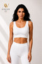 Women's Thick (Wide) Straps Padded Wide Band Half Tank Top/Bustier - 4
