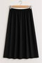 Women's Black Cotton Combed Cotton Skirt Inner Lining, Elastic Waist, Long Length, Does Not Show the Underskirt - 5