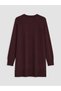 Özmarka New Season Burgundy Crew Neck Women's Knitwear Tunic - 7