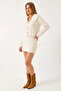 Women's Three-Button Skirted Knitwear Cream Set - 2