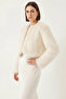 Women's Faux Fur Lined Ecru Coat - 2