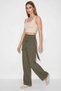 Women's High Waist Tie-Detail Wide Leg Viscose Trousers Dp Green - 6