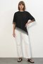 Women's Round Neck Lace Detailed Oversize Black Blouse - 2