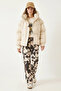Women's Hooded Cream Coat - 3