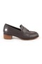 Women's Casual Shoes Genuine Leather Laser Cut Perforated Short Heeled Classic Loafer 26Y-7720 - 2