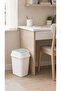 10 Liter Swinging Lid Trash Can White – Compact Waste Bin for Kitchen, Bathroom, and Office - 3