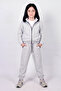 Girl's High Collar Zippered Waist Tie Elastic Leg Sweatpants Set - 2