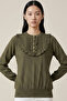  Hakim Yaka Ruffle Detail Ribbed Buttoned Knitted Jacquard Combed Cotton Long Sleeve Women's Blouse & Hijab Blouse - - 6
