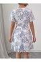 Women's V-Neck Print Short Dress - 2