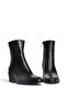 Z654037503 Black Genuine Leather Low Heel Western Women's Boots - 5