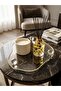 Decorative Glass Presentation Tray with Chain Decoration Crystal - Cloud Model Glass Presentation Tray with Diamond Feet - 4