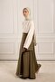 Asymmetrical Linen Skirt Khaki
