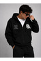 Unisex La Slogan Printed Zipper Sweatshirt - 4