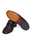 Black Color Laceless Genuine Leather Men's Shoes - 3