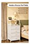 Deal Forthcan White Nightstand with 4 Fabric Drawers & 2-Tier Shelf, Small Bedside Table Storage Organizer with Steel Frame & Wood Top, End Table for Bedroom, Nursery, Closet & Hallway - 2