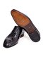 Black Color Lace-Up Genuine Leather Leather Sole Men's Shoes - 3