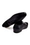 Black Color Lace-Up Genuine Leather Men's Shoes - 3