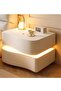 Modern High Gloss One Touch Switch Night Light LED Nightstand with 2 Storage Drawers Solid Wood Bedside End Table Furniture 50x40.5x50 cm (Fully Assembled) - 6