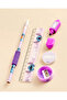 Purple Stitch Print Stationery Set 6 Piece - 4