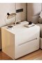 Simple Bedside Table, Modern Side Table Nightstand with 2 Drawers ,Bedside Cabinet Mini Locker Storage Stand Cabinet Rack with Drawer and Open Storage Shelf, for Bedroom Living Room Sofa(40×4