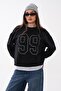 Women's Double-Layer Look Detailed Front Stone Embroidered Two-Thread Sweatshirt 265089 - - 4
