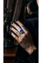 Bronze Women's Ring Authentic Copper Jewelry Navy Blue Crystal Stone Ivy Front Adjustable Vintage - 4