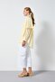 Women's Yellow Oversize Poplin Shirt with Scarf 31087 - 2