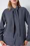 Women's Anthracite Collar Detailed Modal Fabric Shirt 31189 - 3