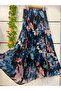 Patterned chiffon skirt lined