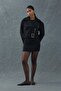 Black Eyelet Cashmere Coat