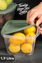 12-Piece Square Food Storage Container - Stackable Fruit Vegetable Food Storage Kitchen Organizer 1900ml Green - 3