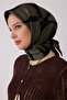 Khaki Abstract Pattern 100% Twill Silk Scarf 4429-39 - 2