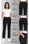 Women's Elastic Waist White, Navy Blue, Black Lycra Belinda Fabric Doctor Medical Single Bottom Trousers - 6