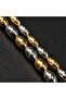 Two-Tone Metallic Prayer Beads – Gold & Silver Oval Tasbih - 5