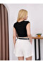 Pile Detail Linen Shorts - 3