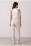 Women's High Waist Elastic Waist Lace-Up Pocketed Elastic Cuffs Baggy Jogger Sweatpants Po-3051 - 3