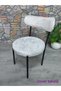 4 Pcs White Velvet 8-Piece Teddy Chair Cover Kitchen Salon Cafe Restaurant Chair Cover - 8